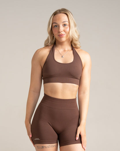 Everyday Halter Neck Bra - Chocolate Brown