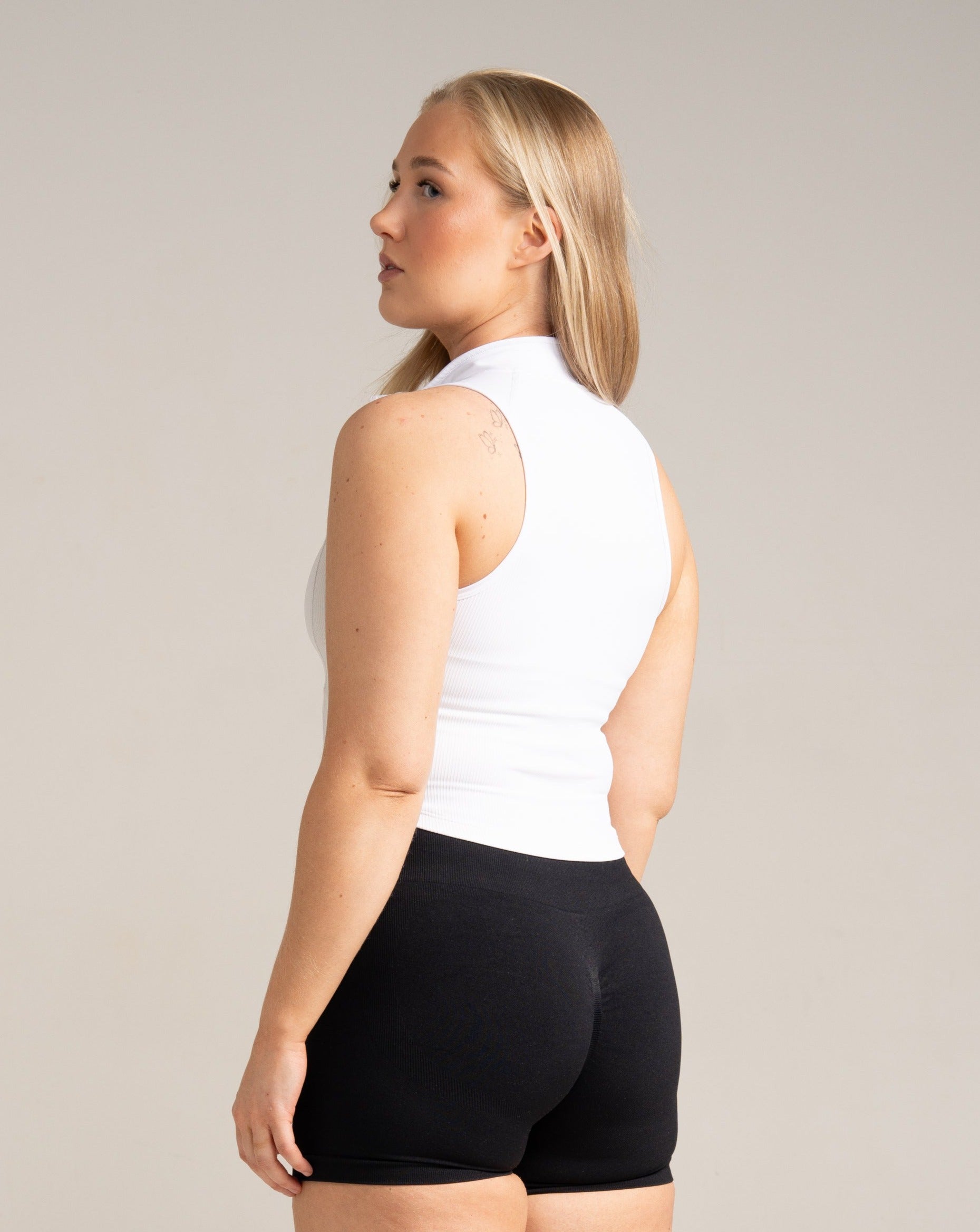 Performance Zipper Top - White