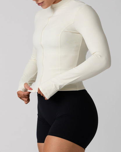 Timeless Zipper Jacket - Almond White